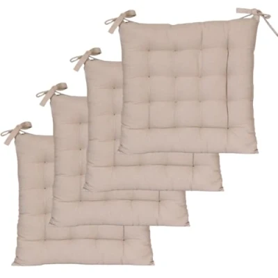 Imagen de Atout Ciel Juego de 4 Almohadillas Silla cuadradas, Bicolor 40 x cm, Color Gris y