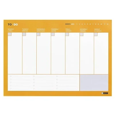 Imagen de Miquelrius Planificador Semanal Horizontal TO DO, Tamaño A4: 297 x 210 mm, Planner atemporal, Encolado, 54 hojas, 9 Colores, Papel blanco 80 g/m²