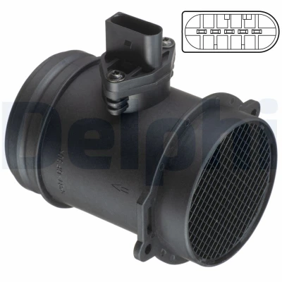 Imagen de DELPHI AF10560 12B1 Medidor de masa aire con carcasa (cárter) AUDI: A6 C6 Berlina, C5 Avant