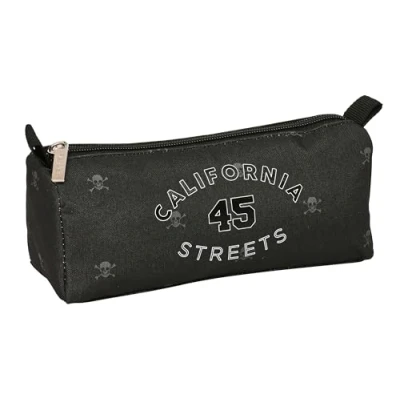 Imagen de Safta California Portatodo con Cremallera y Compartimiento, Estuche Infantil, Niño, Ideal para Niños en Edad Escolar, Cómodo Versátil, Calidad Resistencia, 21x7x8 cm, Color Negro