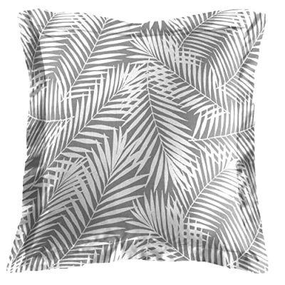 Imagen de douceur d&#039;intérieur, Funda de Almohada con Volante Plano (63 x 63 cm) Botania Gris, 100% algodón