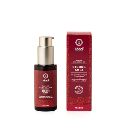 Imagen de khadi STRONG AMLA Aceite capilar ayurvédico, favorece el crecimiento del cabello, previene la caída y las canas, fortalece raíces 100% vegano sin siliconas, cosmética natural, 50ml