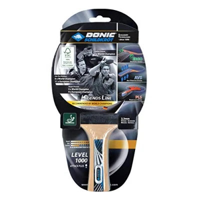 Imagen de Donic Schildkröt Raqueta de Tenis Mesa Legends 1000 FSC, AVS, PLS y Ergo Grip, Esponja 2,3 mm, Madera Almohadilla Energy ITTF, 754427