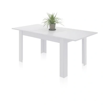 Imagen de duehome Mesa de Comedor Extensible, Rectangular, Modelo Danna, Acabado en Blanco Brillo, Medidas: 140 190 cm (Largo) x 90 (Ancho) 78 (Alto)