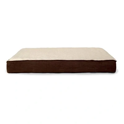 Imagen de Furhaven Large Memory Foam Dog Bed Sherpa &amp; Suede Mattress w/Removable Washable Cover Espresso,