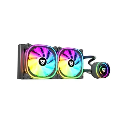 Imagen de Nfortec ATRIA X Refrigeración Líquida CPU ARGB 240mm, Espejo Infinito Rotable 360 Grados, 2x ventiladores 120mm PWM ARGB, Compatible AMD e Intel, Negro