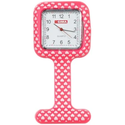 Imagen de Gima Reloj de Enfermería Silicona, Esfera Cuadrada, Estampado Corazones
