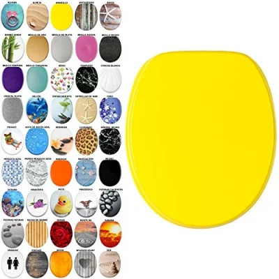 Imagen de Sanilo Tapa de inodoro, gran selección atractivos asientos para WC y duradera madera (Amarillo)