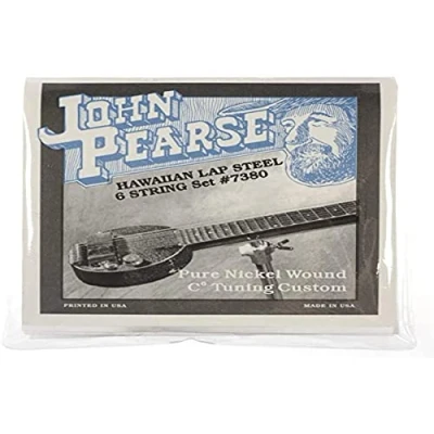 Imagen de John Pearse cuerdas 7380 para guitarra Hawaiin Lap Steel de 6 Enrollado en níquel puro C6 Tuning