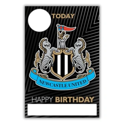 Imagen de Danilo Promotions LTD Newcastle Football Club Tarjeta de cumpleaños con pegatinas para personalizar tu edad y nombre, color negro