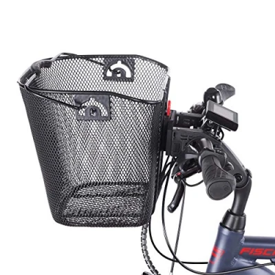 Imagen de Fischer E Bike Lenkerkorb mit Schnellbefestigung Cesta de Bicicleta eléctrica, Unisex Adultos, Negro, engmaschig