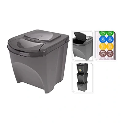Imagen de Sistema De 3 Cubos X25 L Reciclaje Apilables