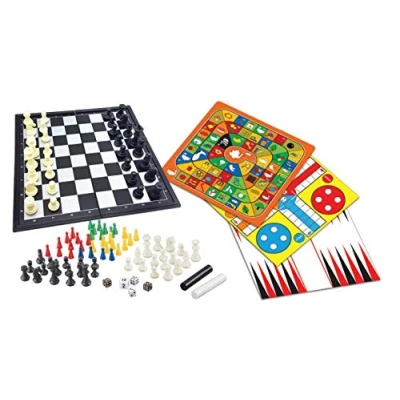 Imagen de Lexibook Set 8 1, Ajedrez, Nueve Hombres de Morris, Serpientes y escaleras, Juego la oca, pequeños Caballos, Damas Chinas, Backgammon, Color nee, Talla única