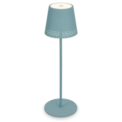 Imagen de BRILONER lámpara de mesa LED a pilas 2 en 1, regulable por niveles, táctil, luz móvil, para exteriores, LED, inalámbrica, azul paloma