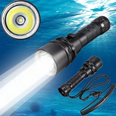 Imagen de Bigmachine Led Buceo Linterna antorcha Submarino 100M Ligera Impermeable de la batería Recargable y Cargador Incluido