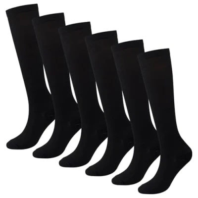 Imagen de SYEYCW 3 Pares Calcetines de Compresión para Mujeres y Hombres, Transpirable Vuelo Soporte, Elásticos Medias Correr, Compresion, Embarazo, Deportes, Viajes