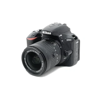 Imagen de Nikon D5600 Kit de cámara réflex 24.2 MP con objetivo AF P DX 18 55 mm VR, pantalla táctil 3&quot;, Full HD, color negro Versión Europea