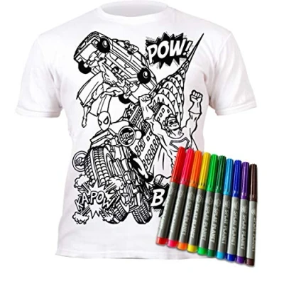 Imagen de Splat Planet Camiseta de superhéroe con 10 bolígrafos mágicos Lavables no tóxicos (3 4 años)