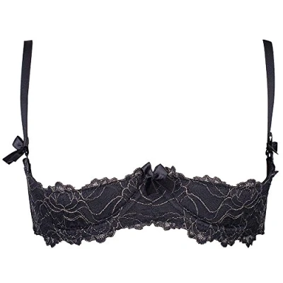 Imagen de Axami V 5891 Meteorite Shelf Bra/Sujetador De Copa Abierta (Disponible Braguita A Juego) Hecho En UE, Negro Dorado,90E