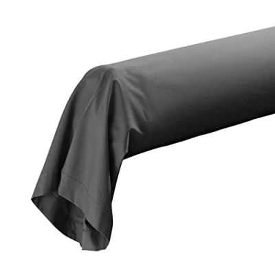 Imagen de Douceur d&#039;Intérieur Funda de Traversin (85 x 185 cm) Percaline Acero, Percal Algodón