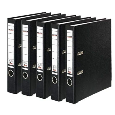 Imagen de Falken Carpeta de polipropileno colores, 3 y 5 unidades, color Negro 5er Pack schmal