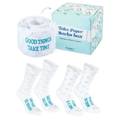 Imagen de Rainbow Socks Hombre Mujer Calcetines Papel Higiénico Graciosos 2 Par Talla 41 46