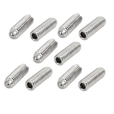 Imagen de SOURCING MAP sourcingmap® M4x12mm Tornillo Prisionero de muelle acero inoxidable 304 con punta bola hexagonal 10pcs