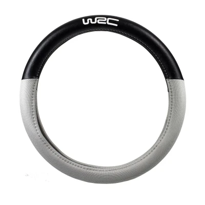 Imagen de WRC 007381 Funda cubierta para el volante negro, gris 35 38 cuero