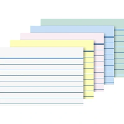 Imagen de Baier &amp; Schneider Tarjetas de cartulina (180 g/m², tamaño A8 horizontal, con rayas, surtidas)