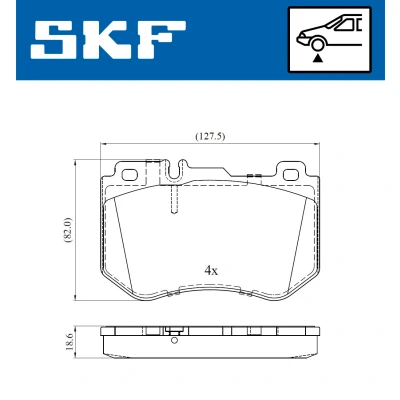 Imagen de SKF VKBP 80287 Juego de pastillas freno preparado para indicador desgaste MERCEDES BENZ: Clase C Cabrio