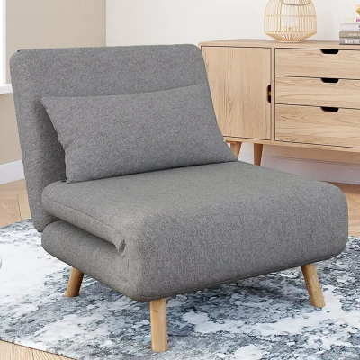 Imagen de Sillón convertible en cama individual gris claro