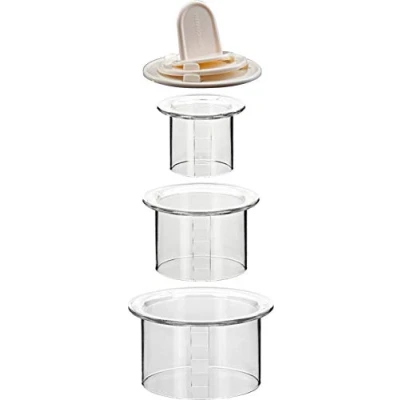 Imagen de Tescoma 422210 Jgo 3 Moldes Emplatar Redondos Presto Foodstyle, plástico, Transparente/Blanco