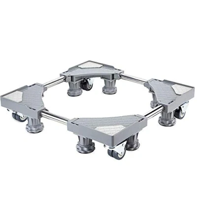 Imagen de SMONTER Soporte móvil universal ajustable para secadora, lavadora y refrigerador, 4 ruedas + 8 pies, gris