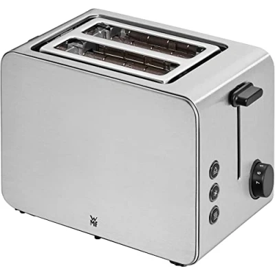 Imagen de WMF Stelio tostadora con 2 rebanadas de acero inoxidable, doble ranura accesorio para panecillos, función bagel, 7 niveles tostado, 900 W, inoxidable mate