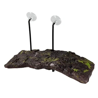 Imagen de Zoo Med Isola Turtle Dock Muelle Flotante para Tortugas de Agua, con Ventosas, Sistema Nivelación Automática, 12.5 x 28.5 cm