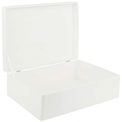 Imagen de Creative DECO XL Blanca Grande Caja Madera Decorativa Almacenaje 40x30x14cm (+/ 1cm) con Tapa Cofre para Decorar Regalo Decoupage Navidad Juguetes, Documentos, Objetos de Valor, Herramientas