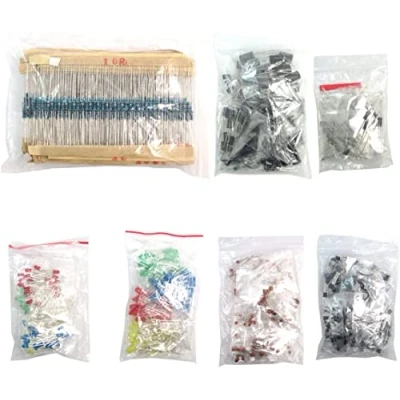 Imagen de Fasizi Paquete de componentes electrónicos (Total 1390 PCS) Diodos LED, resistencias 30 valores