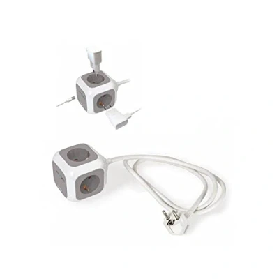 Imagen de Regleta Con Cargador Usb Fonestar Cubik 42ug 4 Tomas Enchufe 2 Puertos Indicador Luminoso
