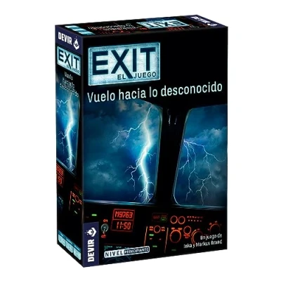 Imagen de Devir Exit: Vuelo Hacia lo Desconocido, juego de mesa en español, con amigos, escape room, juegos misterio, adulto (BGEXIT15)