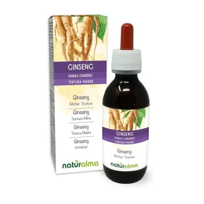 Imagen de Ginseng (Panax ginseng) raíces Tintura Madre sin alcohol Naturalma Extracto líquido gotas 120 ml Complemento alimenticio Vegano