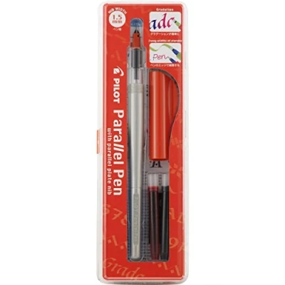 Imagen de Pilot Pluma caligráfica Parallel Pen Plumin 1,5 Recargable Colores Rojo y negro