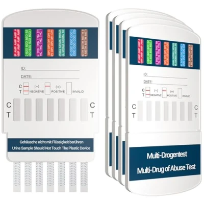 Imagen de BMUT 5 x 7 en 1 Multi Drogen Quick Test tipos de drogas Prueba Para orina THC, cocaína, opiáceos, metadona, anfetaminas, MDMA (éxtasis) y benzodiazepinas Calidad farmacia
