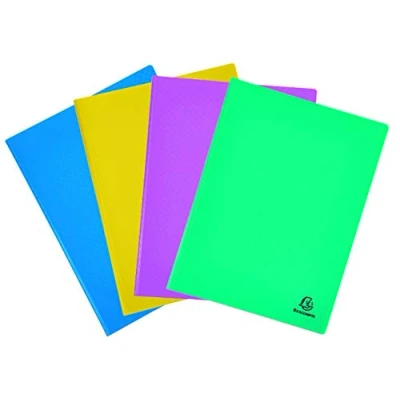Imagen de Exacompta 88290E 1 protector de documentos Forever Young 20 fundas cristal liso 40 vistas para A4 tamaño 24 x 32 cm funda semirrígida polipropileno reciclado 4 colores aleatorios