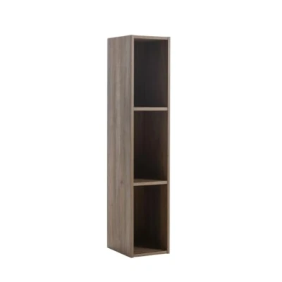 Imagen de Composad Armario de Pared la línea Infinito con 3 Compartimentos, Mueble salón, Moderno y Elegante, 25 x 123,2 30 cm, Nogal Brera, Fabricado en Italia
