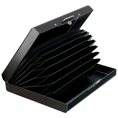 Imagen de MyGadget Wallet Metálico 10 Tarjetas con Bloqueo NFC Slim Tarjetero Anti RFID Porta de Crédito para Hombre Mujer Cartera Negro
