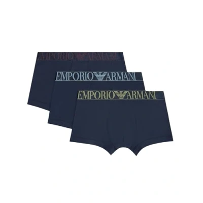 Imagen de Emporio Armani Shiny Logoband 3 Pack Trunk Bañador, Marine/Marine/Marine, L de los Hombres