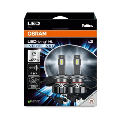 Imagen de OSRAM LEDriving HL EASY INTENSE NXT ≜ Lámpara LED de luz alta y baja H7, blanca fría 6000 K, no necesita accesorios, solo para uso todoterreno, sin ECE, 2 lámparas