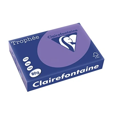 Imagen de Clairefontaine Trophée Resma de papel, Color: Morado intenso, 80 gr/m², 500 hojas, A4 (21 x 29.7 cm)