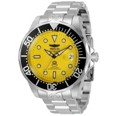 Imagen de Invicta Grand Diver Reloj automático para hombre de acero inoxidable, Plata / Amarillo, 47 mm