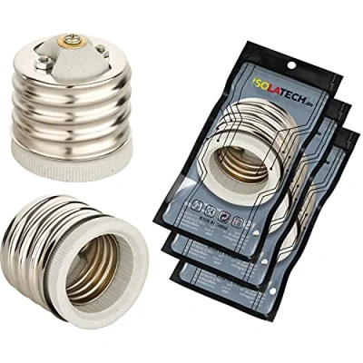 Imagen de ISOLATECH 3pcs E40 a E27 zócalo adaptador para casquillo de la lámpara LED convertidor lámparas bajo consumo (máx. 250V/2A) bombillas cocina baño base cerámica resistente al calor